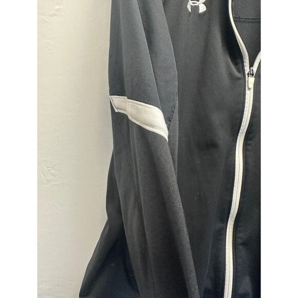 Under Armour Coke Zero Full Zip Jacket Black White Diagonal Stripes Loose fit L - Picture 3 of 10